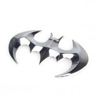 Nálepka na auto - 3D znak Batman - stříbrná